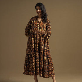 Buy Sanganeri Block Printed Cotton Flared Dress Online at iTokri.com