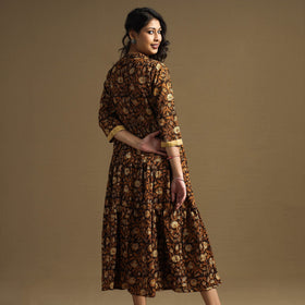Buy Sanganeri Block Printed Cotton Flared Dress Online at iTokri.com