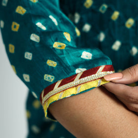 Buy Dark Red Bandhani Tie-Dye Modal Silk Straight Kurta Online at iTokri.com