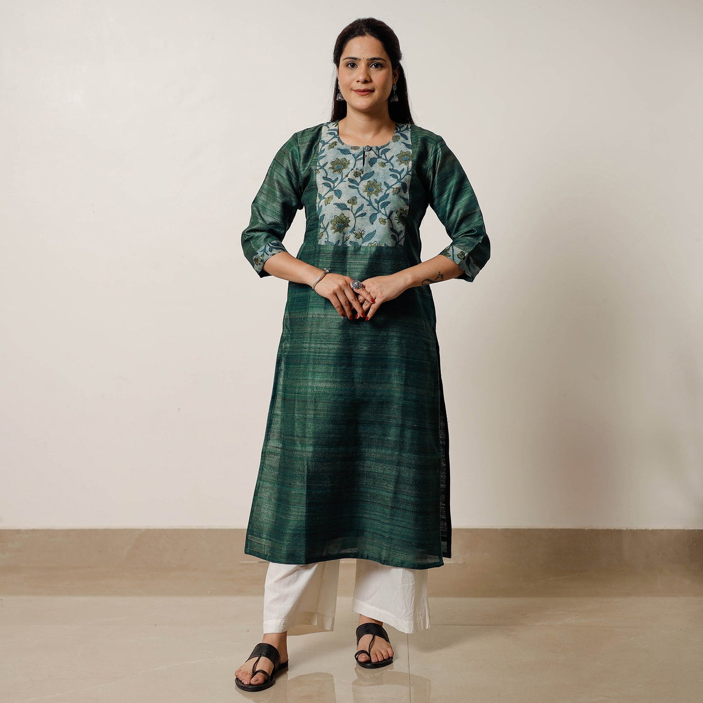 Buy Pure Desi Tussar Silk Long Kurta for Women