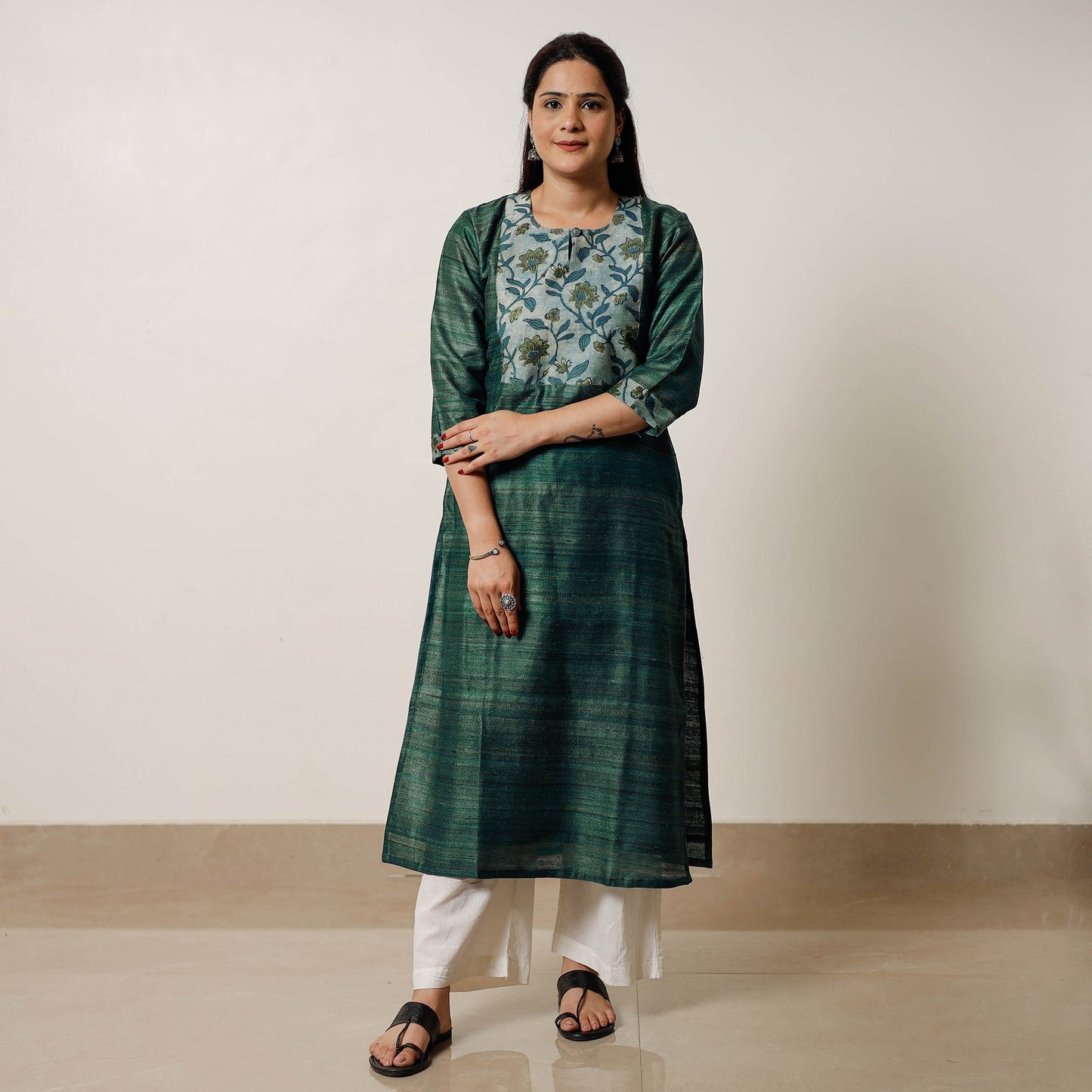 Buy Pure Desi Tussar Silk Long Kurta for Women
