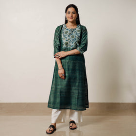 Buy Pure Desi Tussar Silk Long Kurta for Women