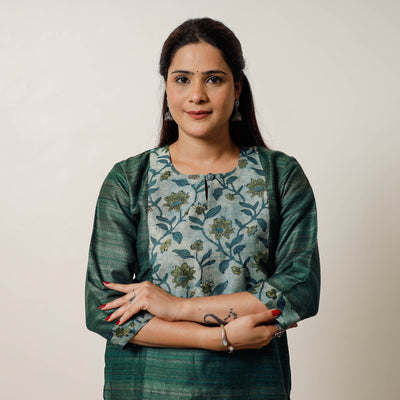 Buy Pure Desi Tussar Silk Long Kurta for Women