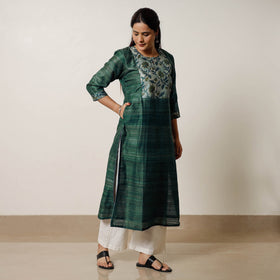 Buy Pure Desi Tussar Silk Long Kurta for Women