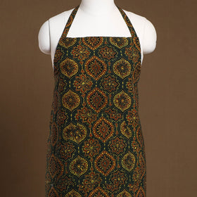 Dark Green - Ajrakh Block Print Cotton Apron with Pocket 27