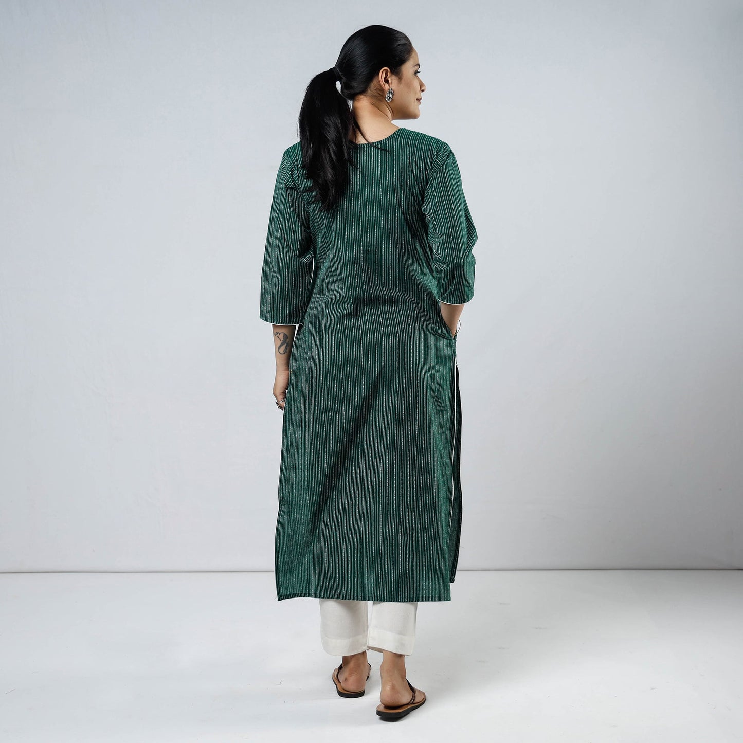 Buy Cotton Straight Jacquard Kurta for Women