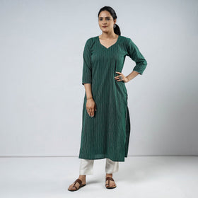 Buy Cotton Straight Jacquard Kurta for Women