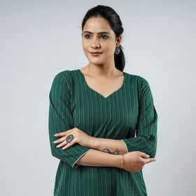 Buy Cotton Straight Jacquard Kurta for Women