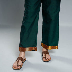Dark Green Dharwad Cotton Kurta with Palazzo & Dupatta Set