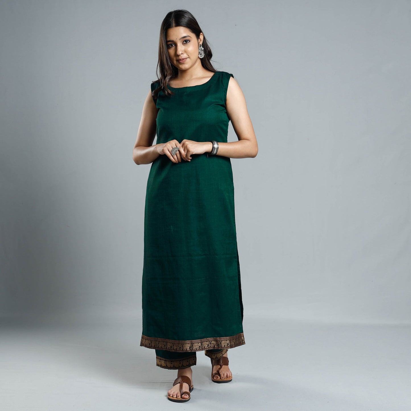 Buy Dharwad Cotton Kurta with Palazzo & Dupatta Set Online at iTokri.com