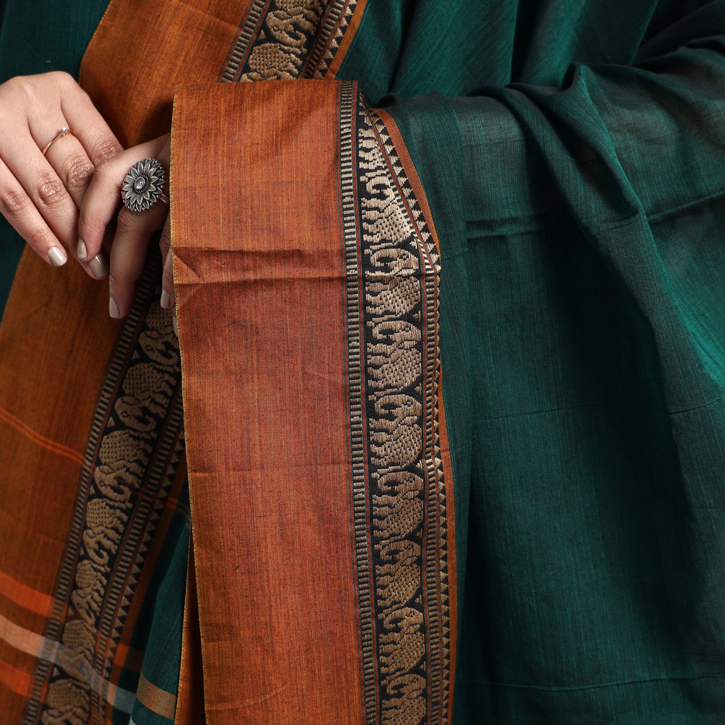 Dark green - dharwad cotton kurta with palazzo & dupatta
