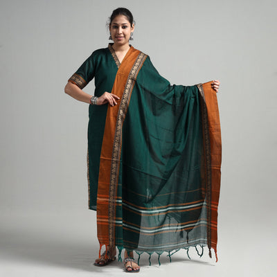 Dark green - dharwad cotton kurta with palazzo & dupatta
