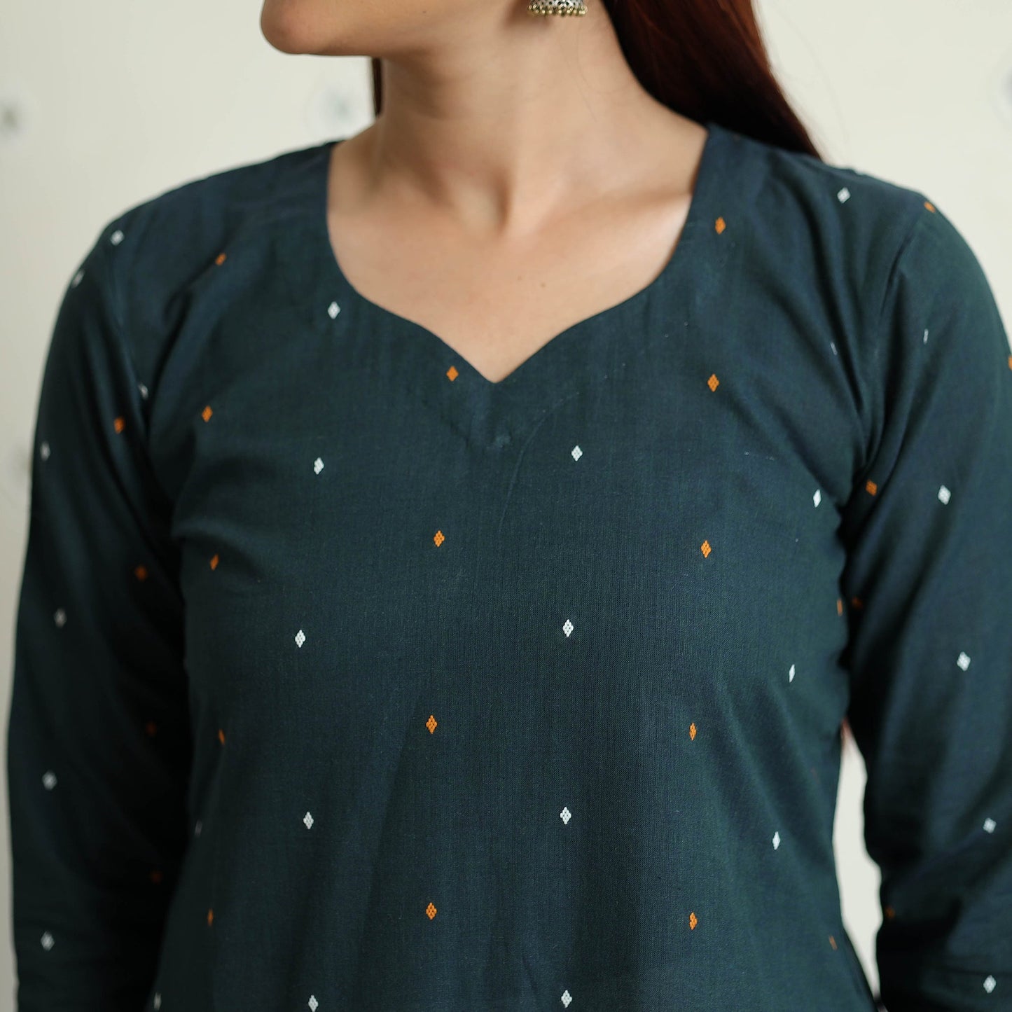 Buy Jacquard Cotton Long Kurta Online l iTokri.com