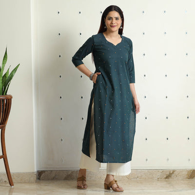 Buy Jacquard Cotton Long Kurta Online l iTokri.com