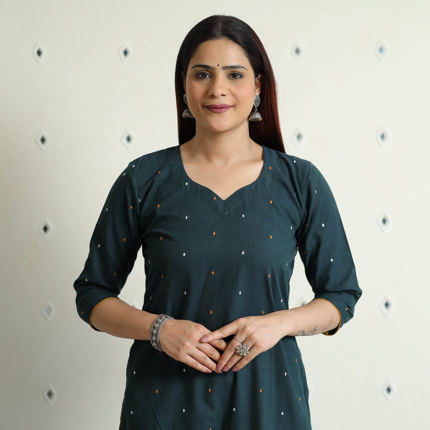 Buy Jacquard Cotton Long Kurta Online l iTokri.com