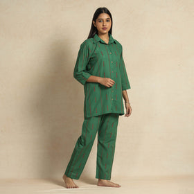 Buy Jacquard Cotton Top & Pyjama Night Suit Set Online at iTokri.com