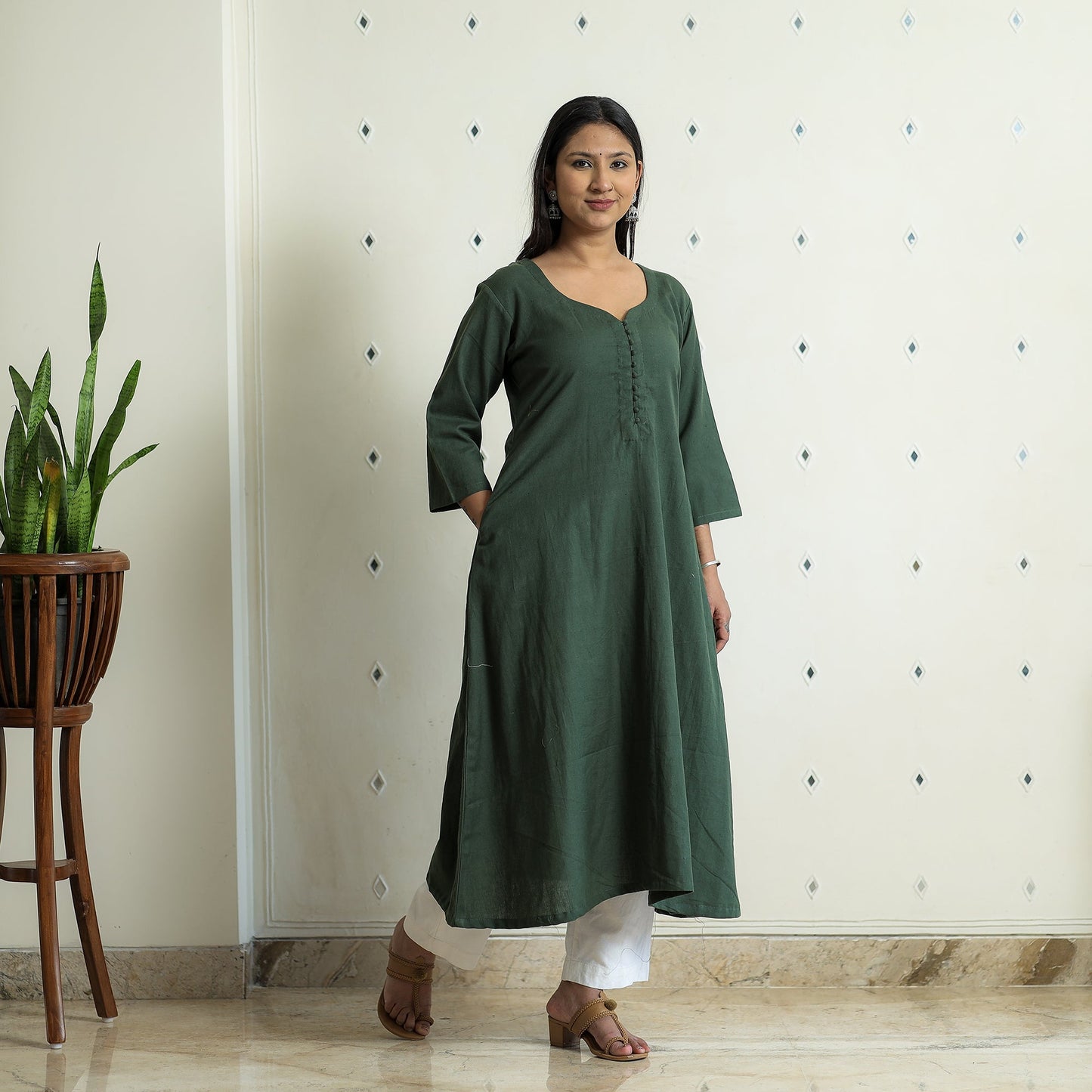  Plain Flex Cotton Kurta 