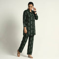 Dark Green - Pochampally Ikat Cotton Co-Ord Set