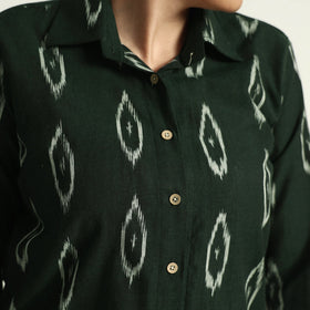 Dark Green - Pochampally Ikat Cotton Co-Ord Set