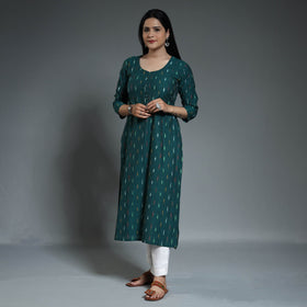 Buy Pochampally Ikat Weave Cotton Long Kurta Online at iTokri.com