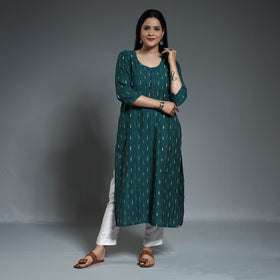 Buy Pochampally Ikat Weave Cotton Long Kurta Online at iTokri.com