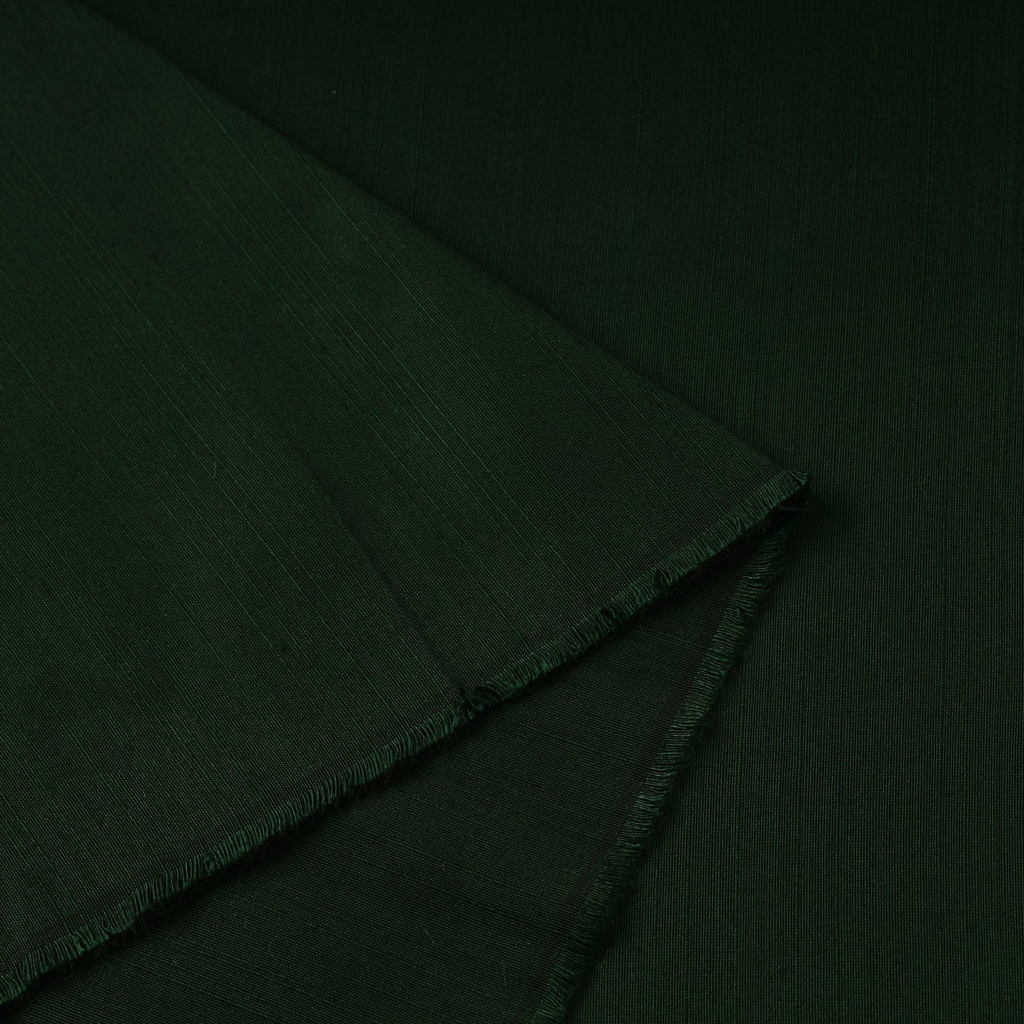  Dark Green Slub Silk Plain Fabric 