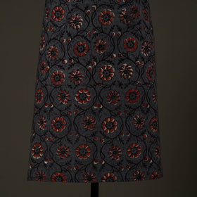 Dark grey - bagru cotton apron with pocket 27 - handcrafted