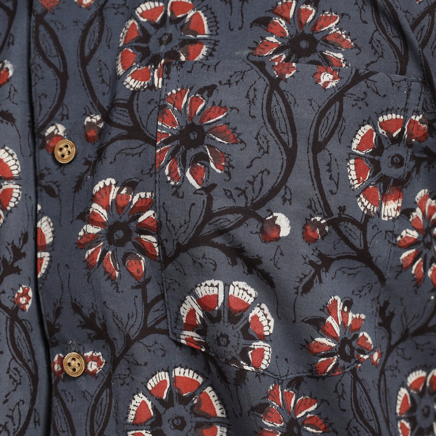  Bagru Block Printed Cotton Men Half Sleeve Shirt 