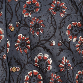  Bagru Block Printed Cotton Men Half Sleeve Shirt 