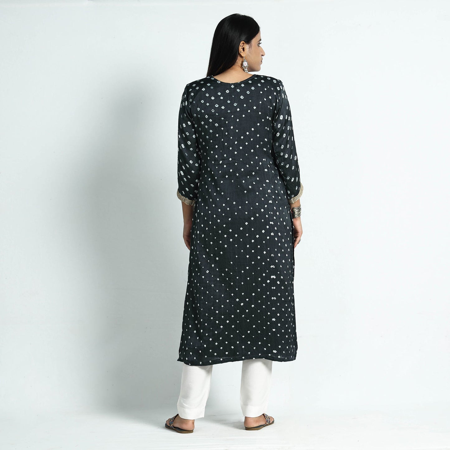 bandhani silk kurta