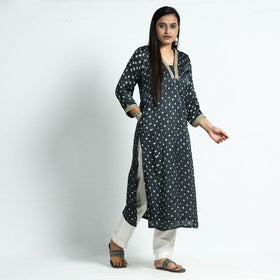 bandhani silk kurta