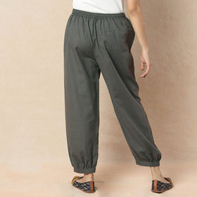 Dark Grey - Flex Cotton Plain Elasticated Pant