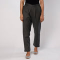 Dark grey - flex cotton tapered casual pant for women