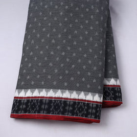  Dark Grey Handloom Cotton Pochampally Double Ikat Fabric