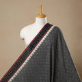  Dark Grey Handloom Cotton Pochampally Double Ikat Fabric