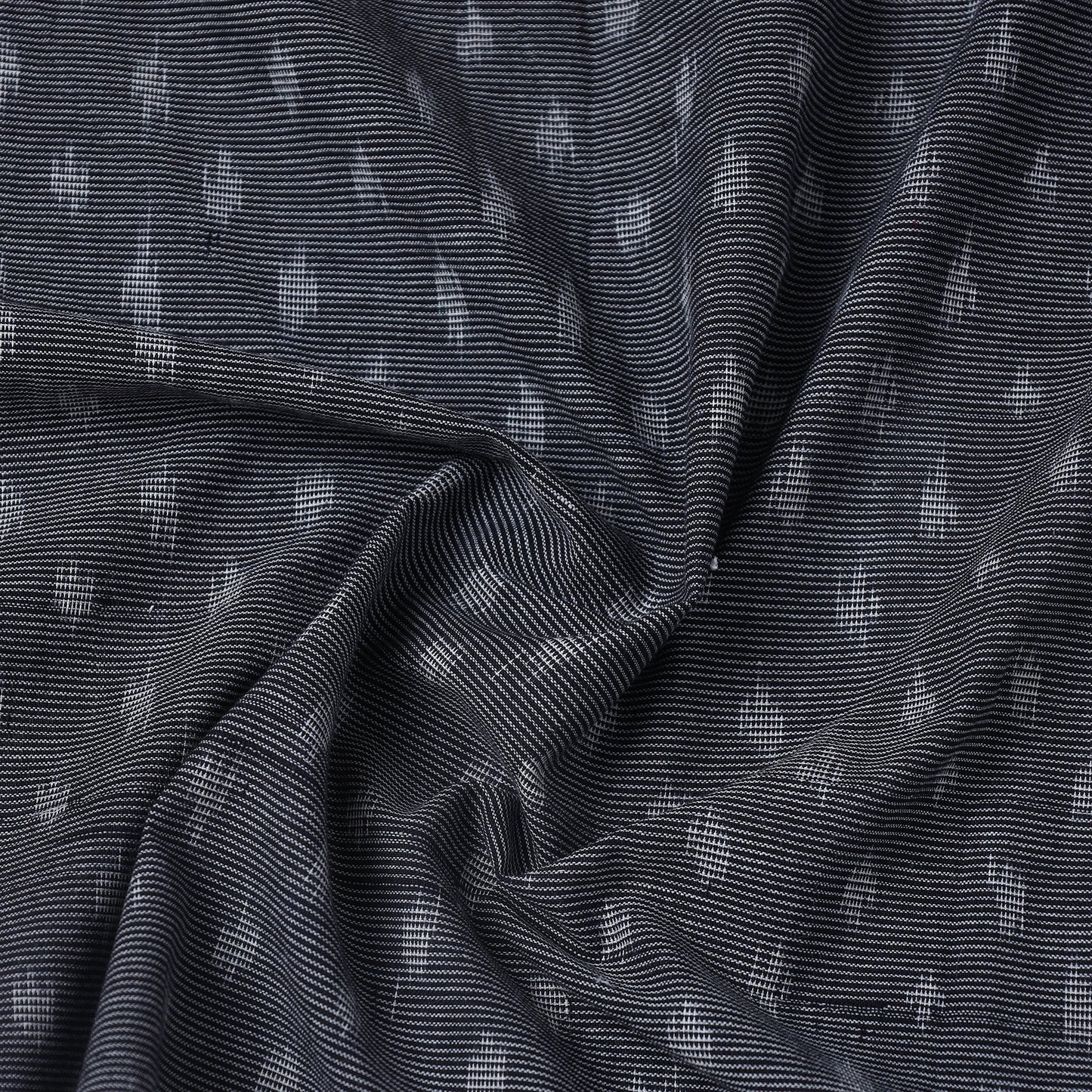  Dark Grey Handloom Cotton Pochampally Double Ikat Fabric