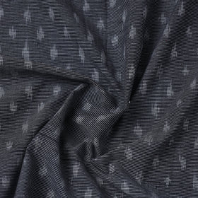  Dark Grey Handloom Cotton Pochampally Double Ikat Fabric
