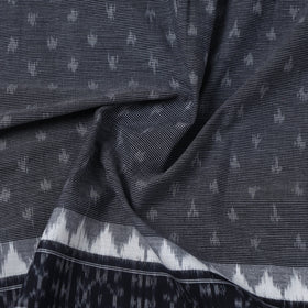  Dark Grey Handloom Cotton Pochampally Double Ikat Fabric