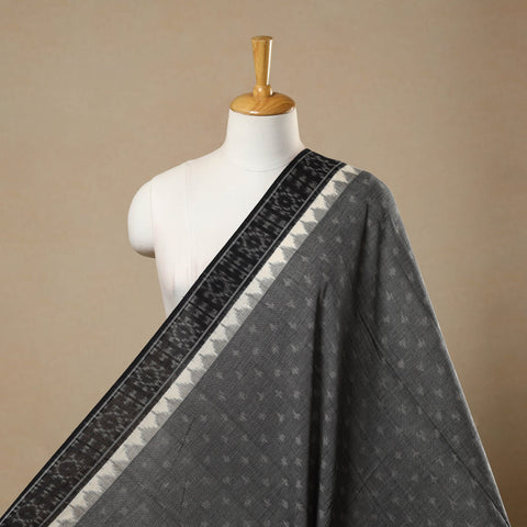  Dark Grey Handloom Cotton Pochampally Double Ikat Fabric