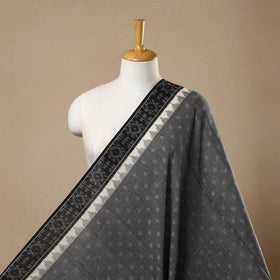  Dark Grey Handloom Cotton Pochampally Double Ikat Fabric