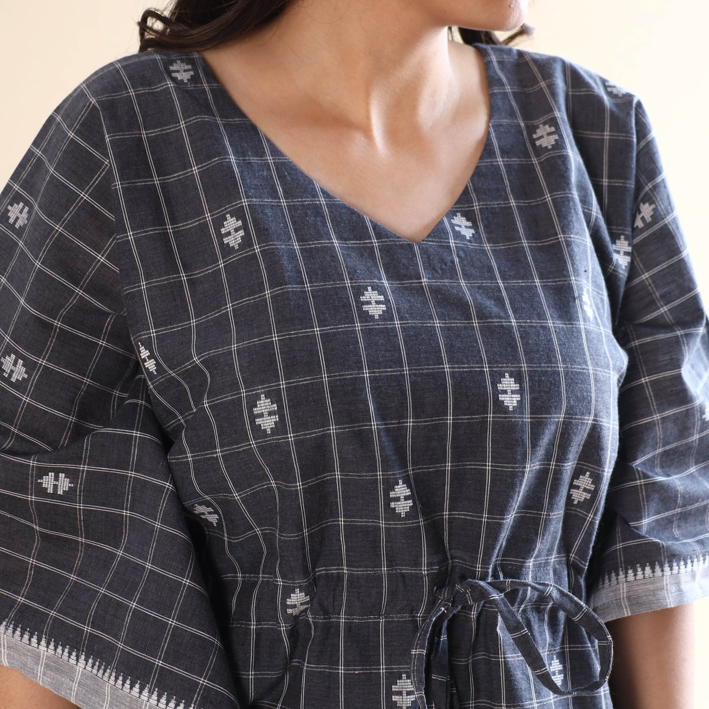 Buy Jacquard Cotton Kaftan & Pyjama Night Suit Set Online at iTokri.com