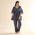 Buy Jacquard Cotton Kaftan & Pyjama Night Suit Set Online at iTokri.com