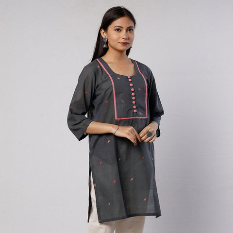 Buy iTokri Casuals - Jamdani Handloom Cotton Short Kurta Online at iTokri.com