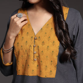 Dark Grey Kumaun Handwoven A-Line Merino Woolen Kurta for Women