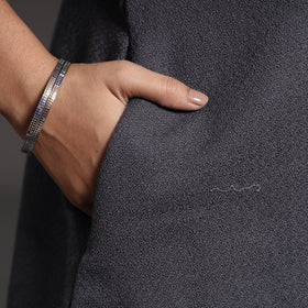 Dark Grey Kumaun Handwoven A-Line Merino Woolen Kurta for Women