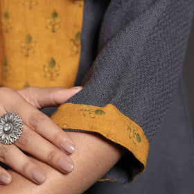 Dark Grey Kumaun Handwoven A-Line Merino Woolen Kurta for Women