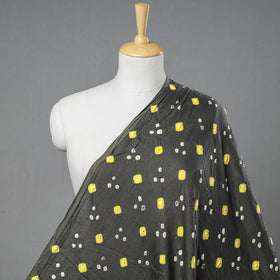  Dark Grey Kutch Tie-Dye Mul Cotton Bandhani Fabric 