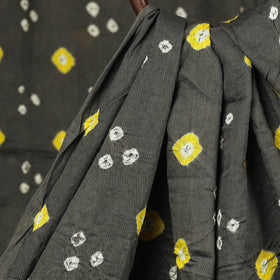  Dark Grey Kutch Tie-Dye Mul Cotton Bandhani Fabric 