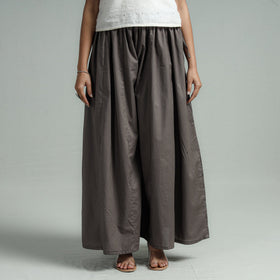 Dark grey - plain dyed cotton flared palazzo - handcrafted