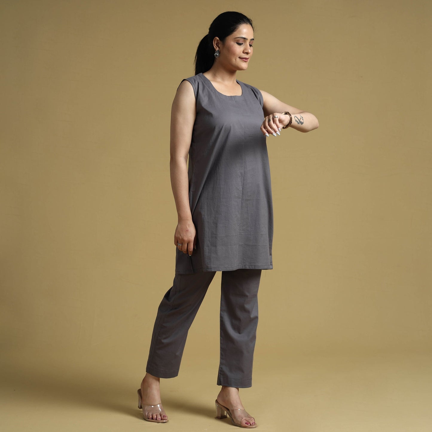  Plain Dyed Cotton Co-Ord Set 